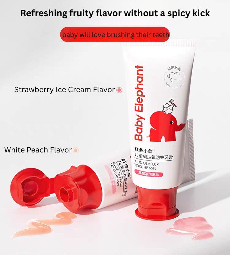 Baby Elephant Kids Olaflur Anti-Cavity Toothpaste 60g 红色小象儿童奥拉氟防蛀牙膏