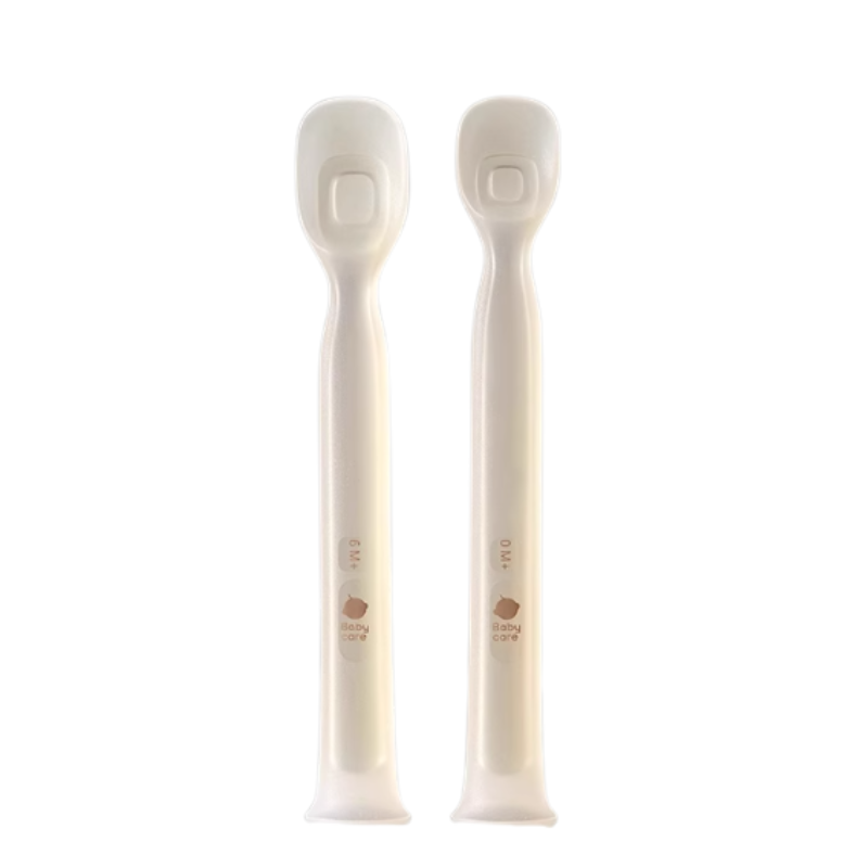 Babycare Silicone Newborn Spoon + Feeding Spoon Set 2pcs babycare硅胶新生儿勺＋辅食勺两件套