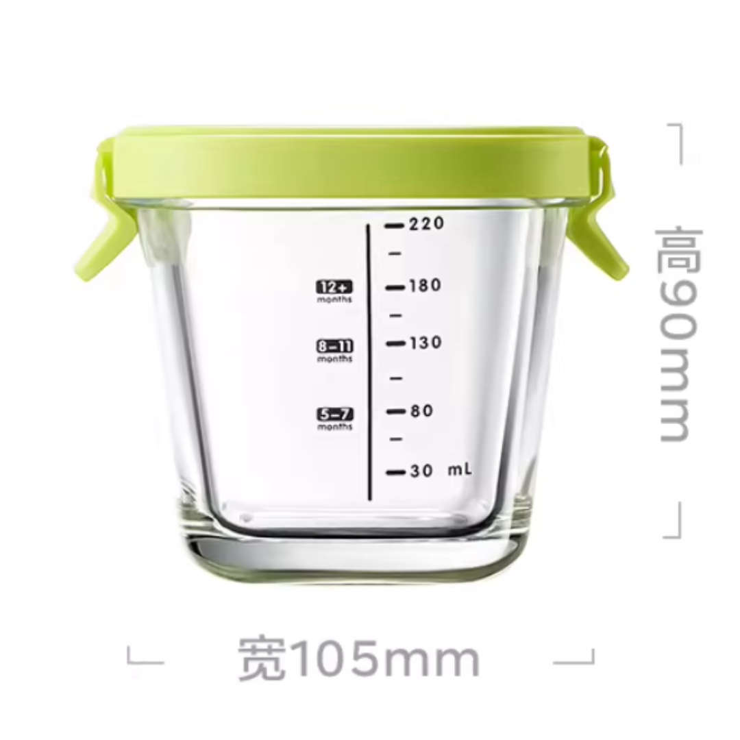 Babycare Glass Food Storage Container 180/220ml babycare玻璃辅食盒