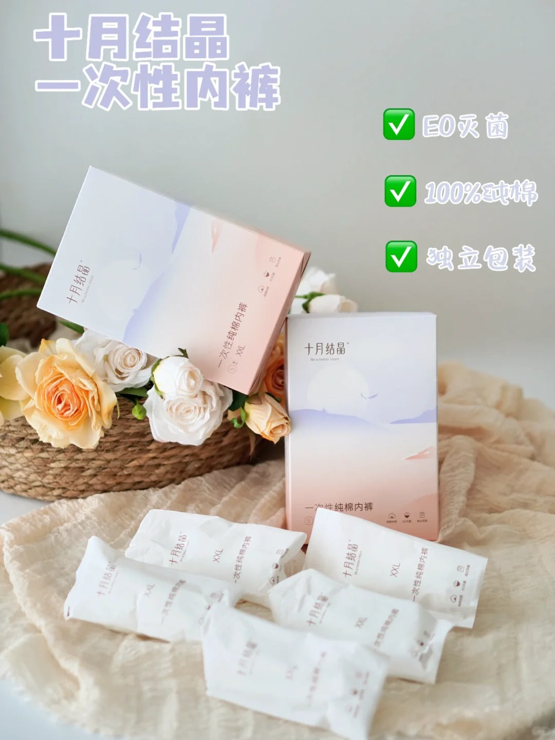 Be A Better Mom Disposable Cotton Underwear 5pcs/box 十月结晶一次性纯棉内裤