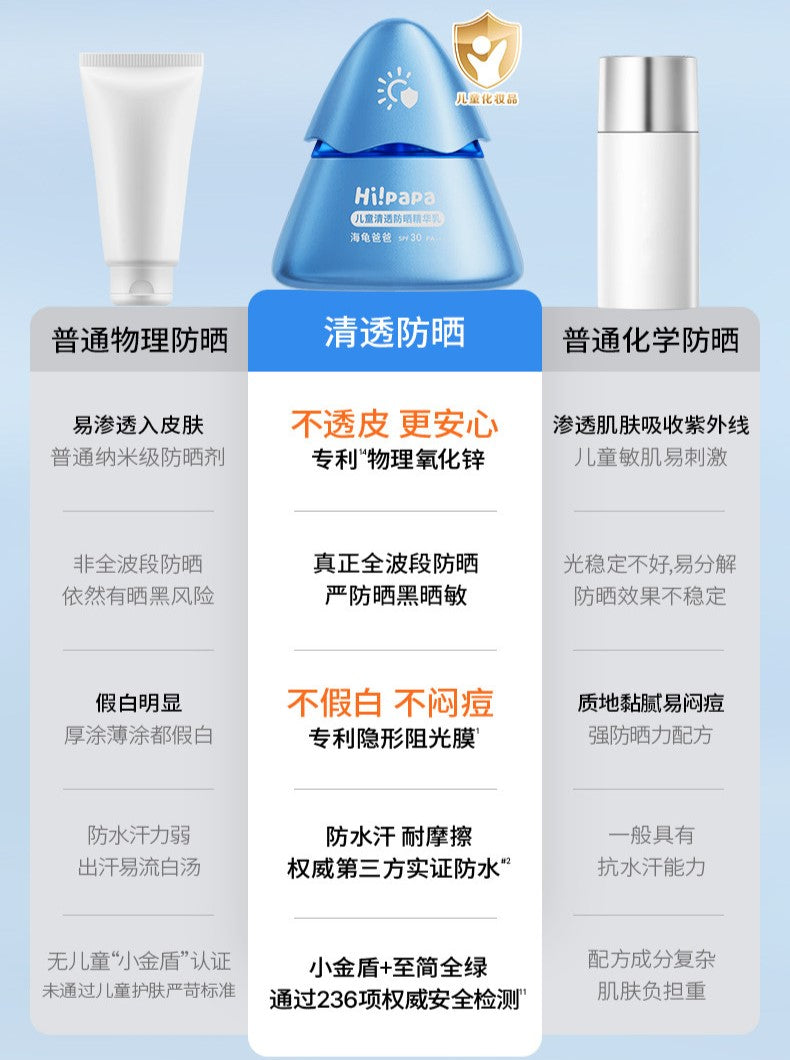 Hipapa Transparent Sunscreen Essence SPF30 PA+++ 30g 海龟爸爸儿童清透防晒精华乳
