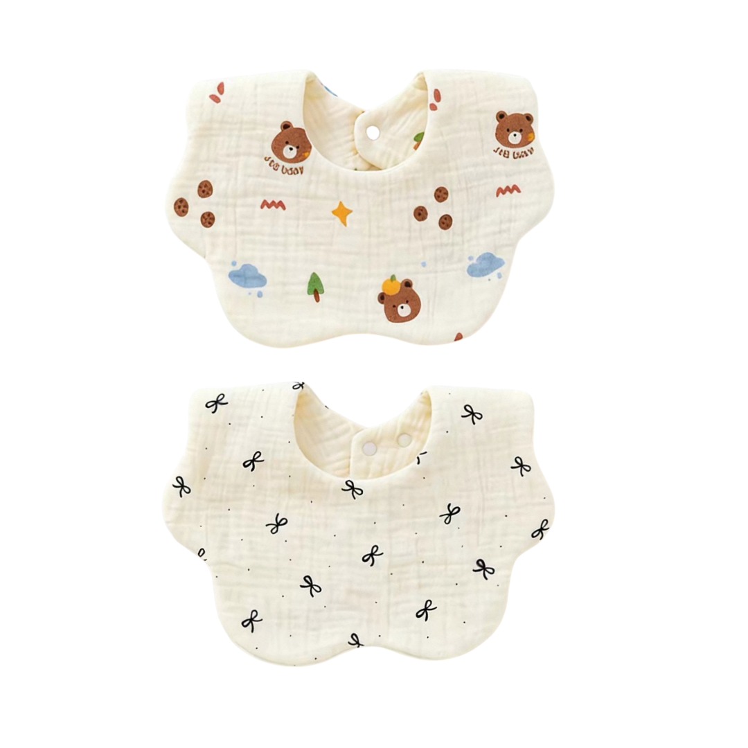 Joyncleon Petal-shaped Bib 2pcs 婧麒花瓣小围嘴