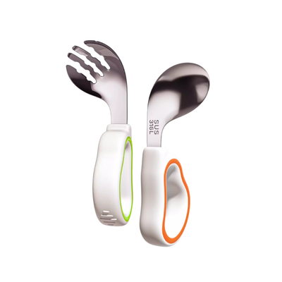 Joyncleon Short-Handled Training Fork & Spoon Set 婧麒学食短柄叉勺套组