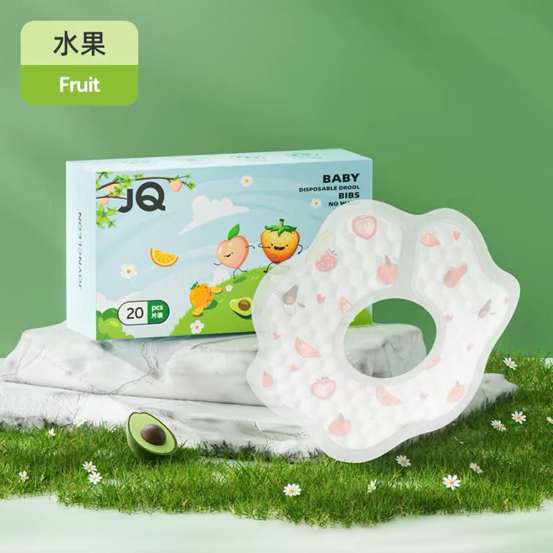 Joyncleon Soft Waterproof Style Baby Disposable Drool Bibs 20pcs/box 婧麒轻柔防水款一次性口水巾