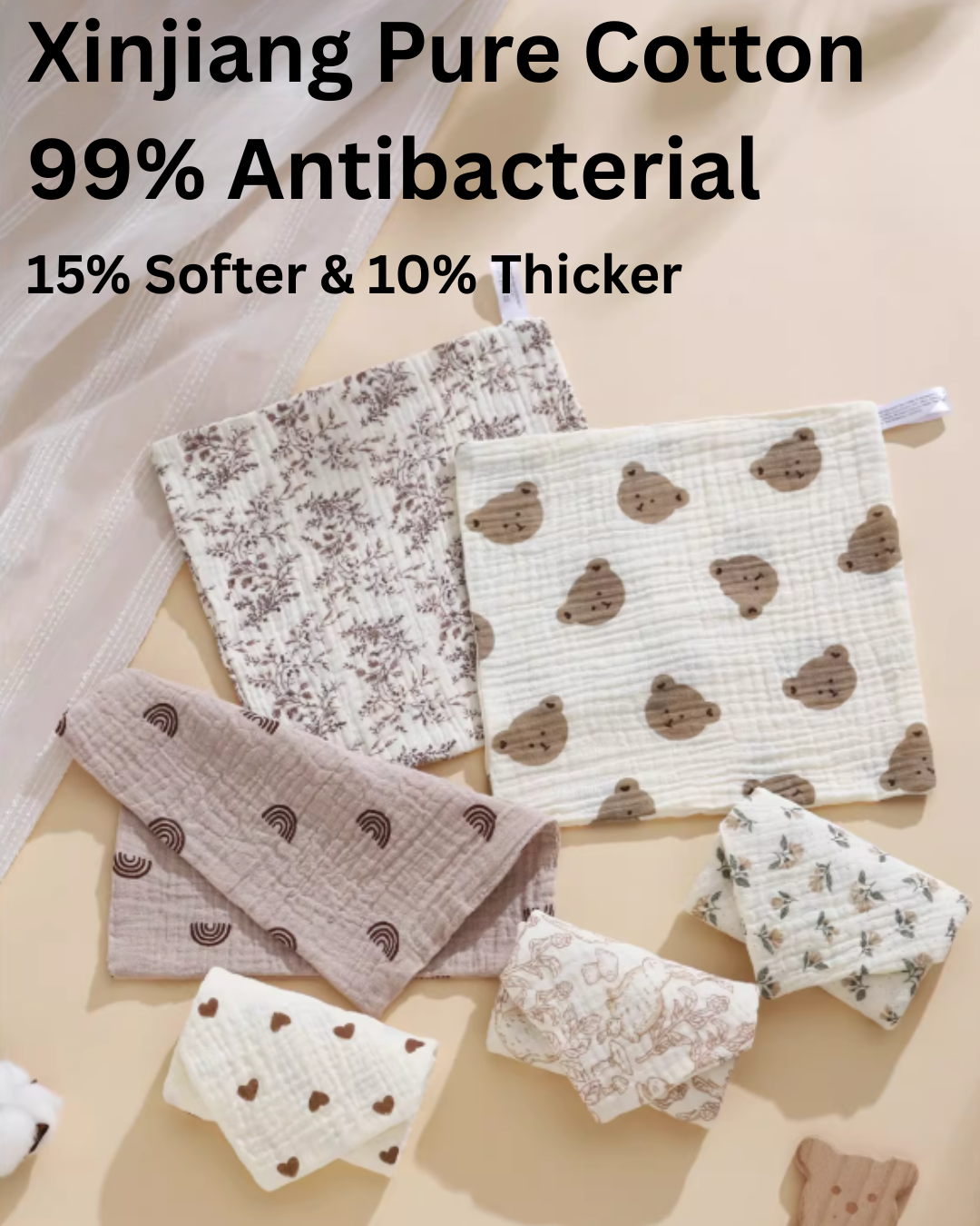 Joyncleon Baby Drool Bibs 4pcs 婧麒口水巾