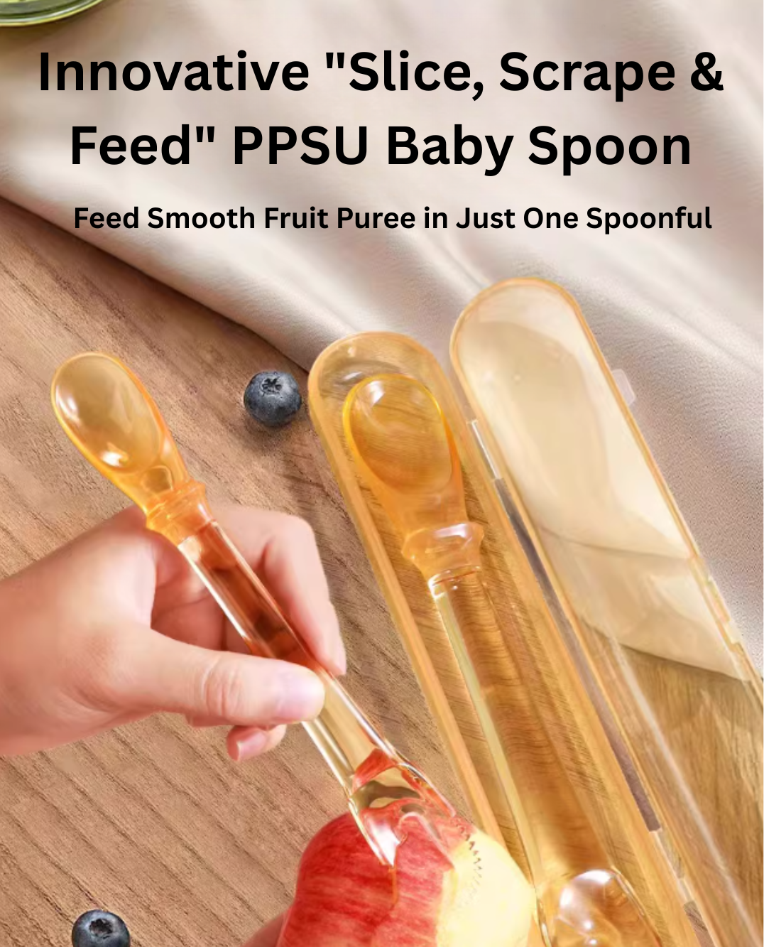 Joyncleon Multi-Functional Baby Fruit Feeding Spoon 婧麒多功能果泥刮勺喂养勺