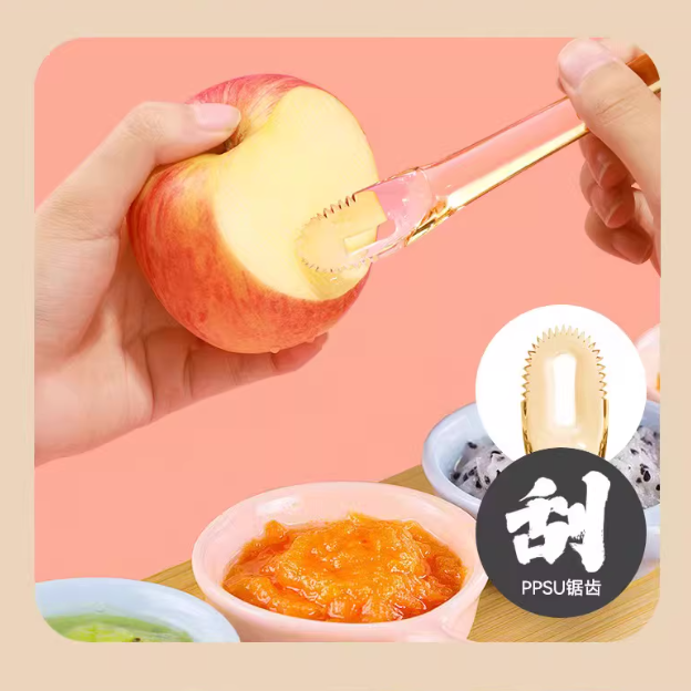 Joyncleon Multi-Functional Baby Fruit Feeding Spoon 婧麒多功能果泥刮勺喂养勺