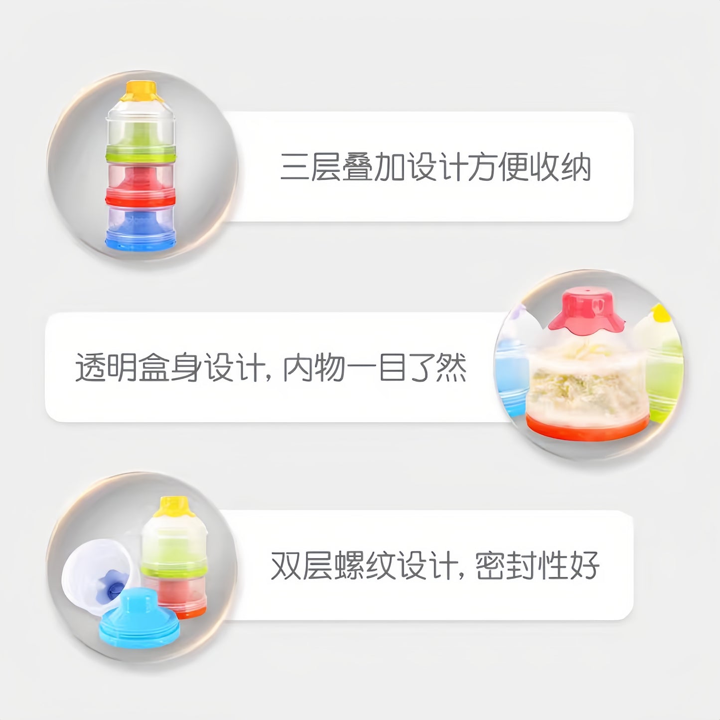 Pigeon Large-Capacity Triple-Layer Baby Formula Container 贝亲大容量独立开口三层奶粉盒