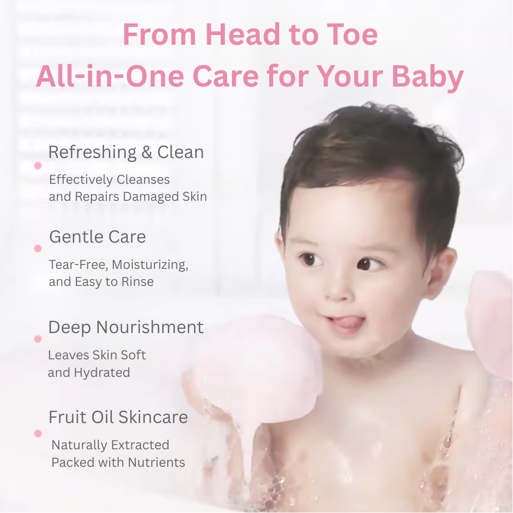 Pigeon Peach Baby 2-in-1 Shampoo & Body Wash 450ml/400ml 日本贝亲桃子水婴儿洗护洗发沐浴二合一