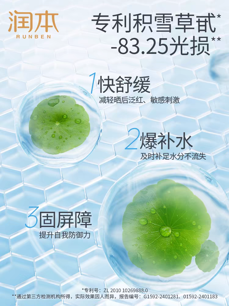 RUNBEN Centella Asiatica Soothing Glacier Spray 99ml 润本积雪草舒缓冰川喷雾