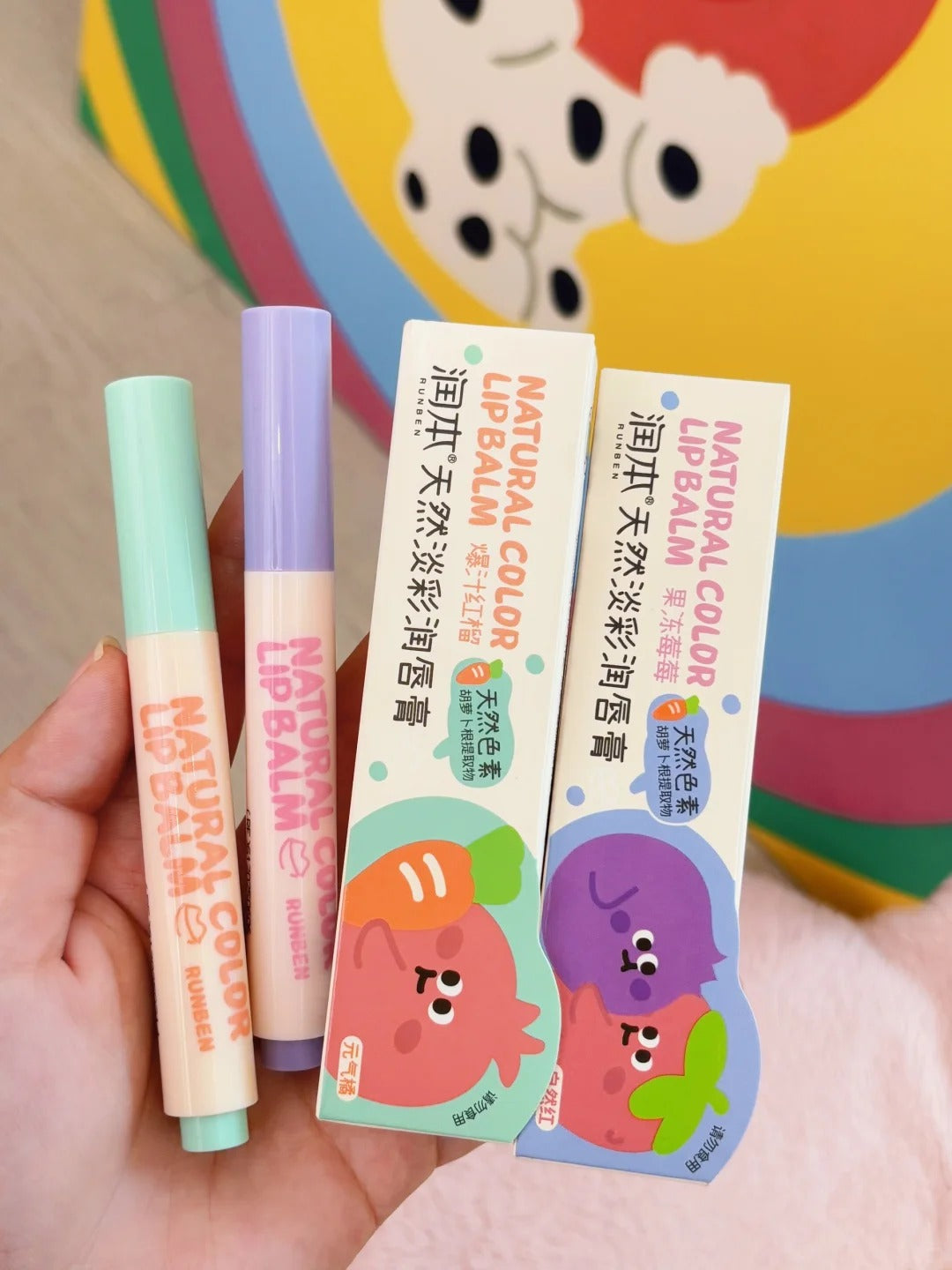 RUNBEN Natural Color Lip Balm 2g 润本天然淡彩润唇膏