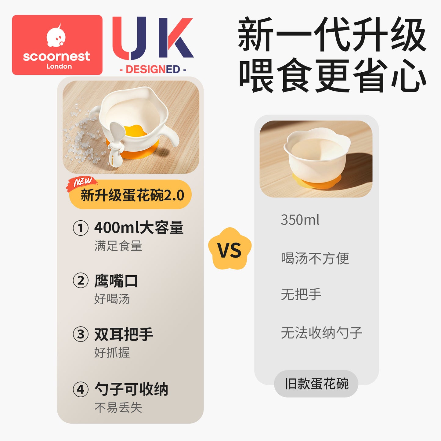 Scoornest Eagle Beak Egg Flower Bowl 400ml 科巢鹰嘴蛋花碗