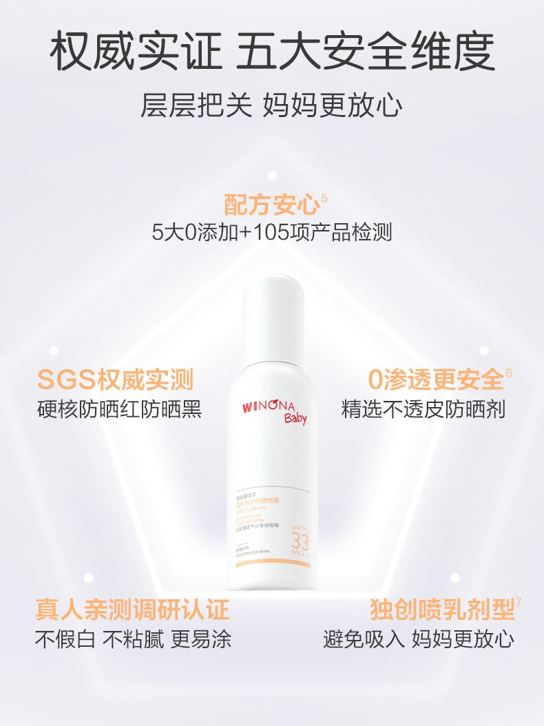 WINONA Baby Mild Multi-Care Sunproof Spray SPF33 PA+++ 150ml 薇诺娜宝贝温和倍护防晒喷雾