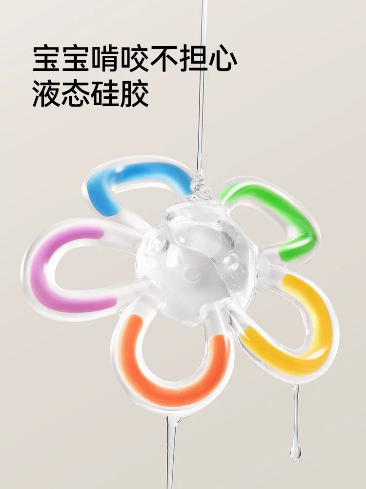 YEEHOO Flower Rattle Toy and Teething Gel 英氏花朵摇铃玩具牙胶