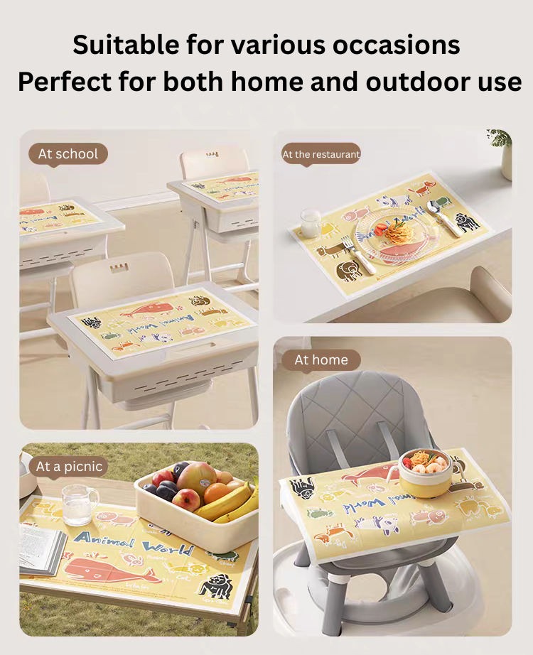 YEEHOO KIDS Animal World Disposable Placemat 45*30cm 英氏动物世界一次性餐垫