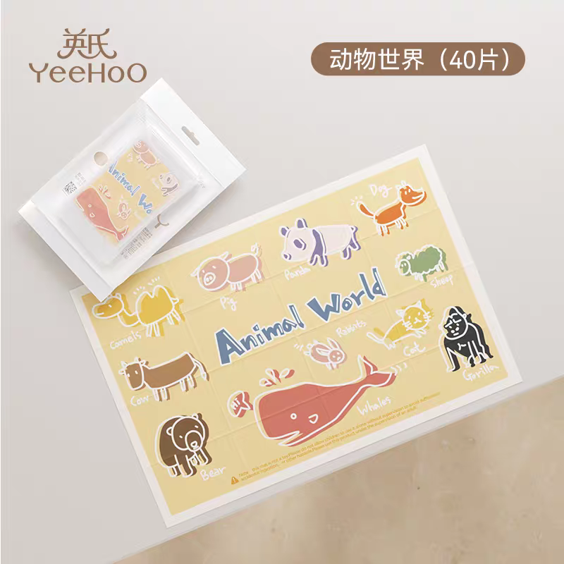 YEEHOO KIDS Animal World Disposable Placemat 45*30cm 英氏动物世界一次性餐垫